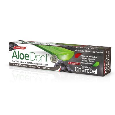AloeDent - Fluoride-free Triple Action Activated Charcoal Toothpaste (100ml)