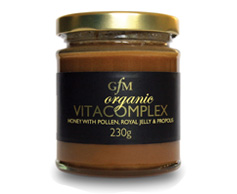 GFM - Organic Vitacomplex Honey with Royal Jelly, Propolis & Pollen